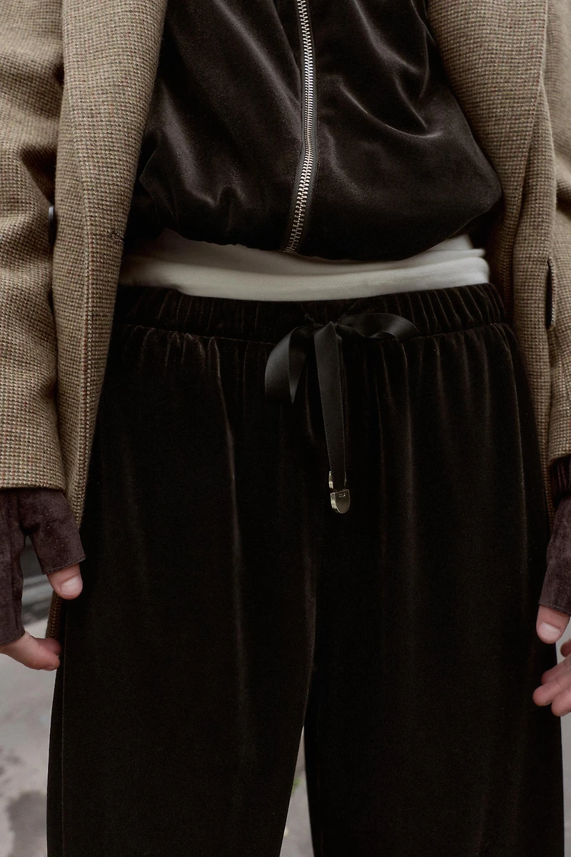 PANTALON LARGE VELOURS