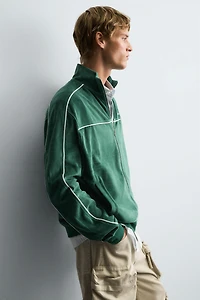 VELOUR ZIP SWEATSHIRT