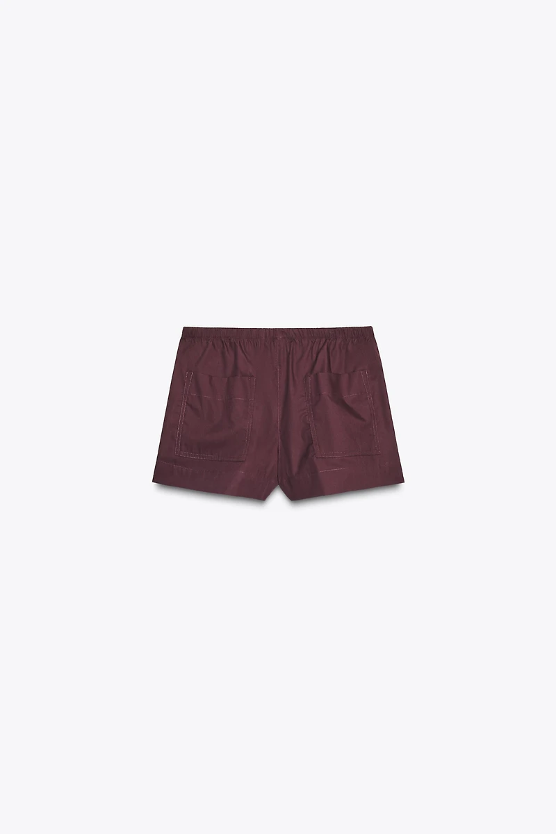 POPLIN MINI SHORTS
