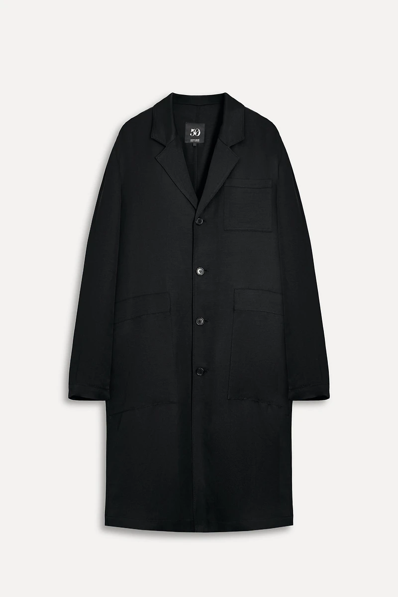 LINEN BLEND STRAIGHT COAT 50TH ANNIVERSARY