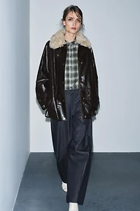 VESTE COL EFFET FOURRURE ZW COLLECTION