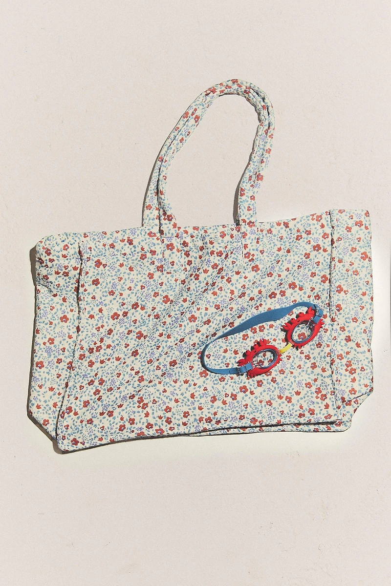 FLORAL COTTON BEACH BAG