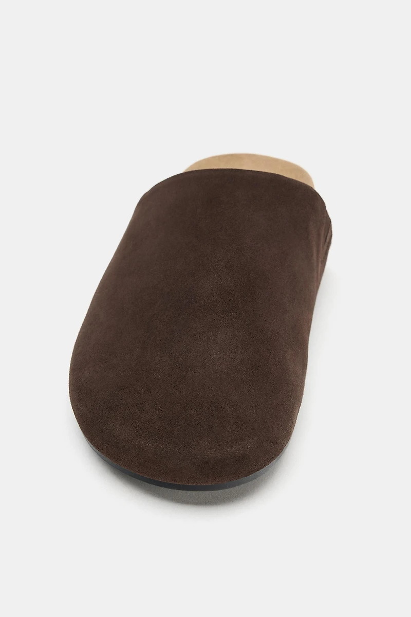 LEATHER FLAT MULES