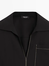 Flowing wool blend overshirt with pocket detail