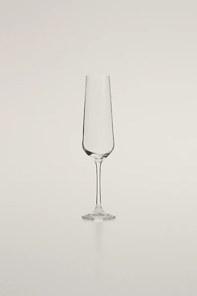 PLAIN BOHEMIAN CRYSTAL FLUTE GLASS