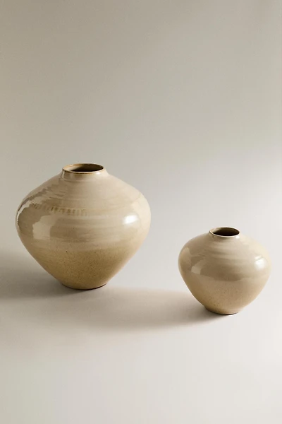 ENAMELLED STONEWARE VASE