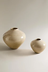 ENAMELLED STONEWARE VASE