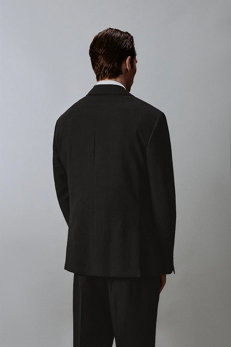 100% WOOL TEXTURED SUIT JACKET
