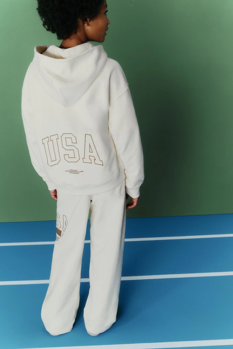 WIDE LEG PLUSH JOGGING PANTS