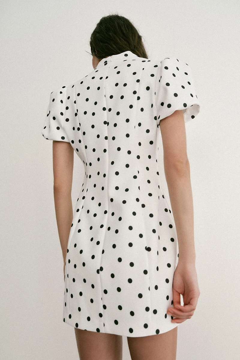 PUFF SLEEVE SHORT DRESS