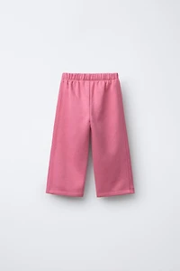 EMBROIDERED CAPYBARA WIDE LEG PLUSH PANTS