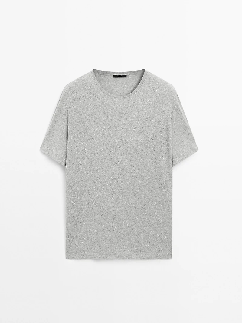 T-shirt chiné lin et coton