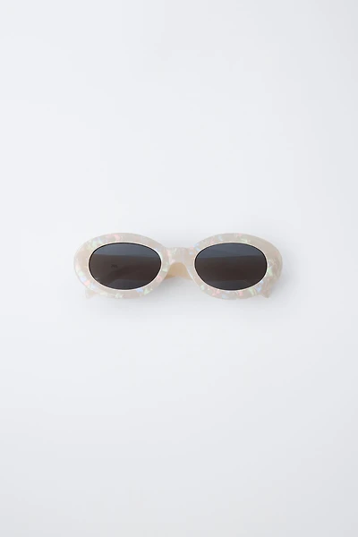 LUNETTES DE SOLEIL OVALES EFFET MARBRÉ