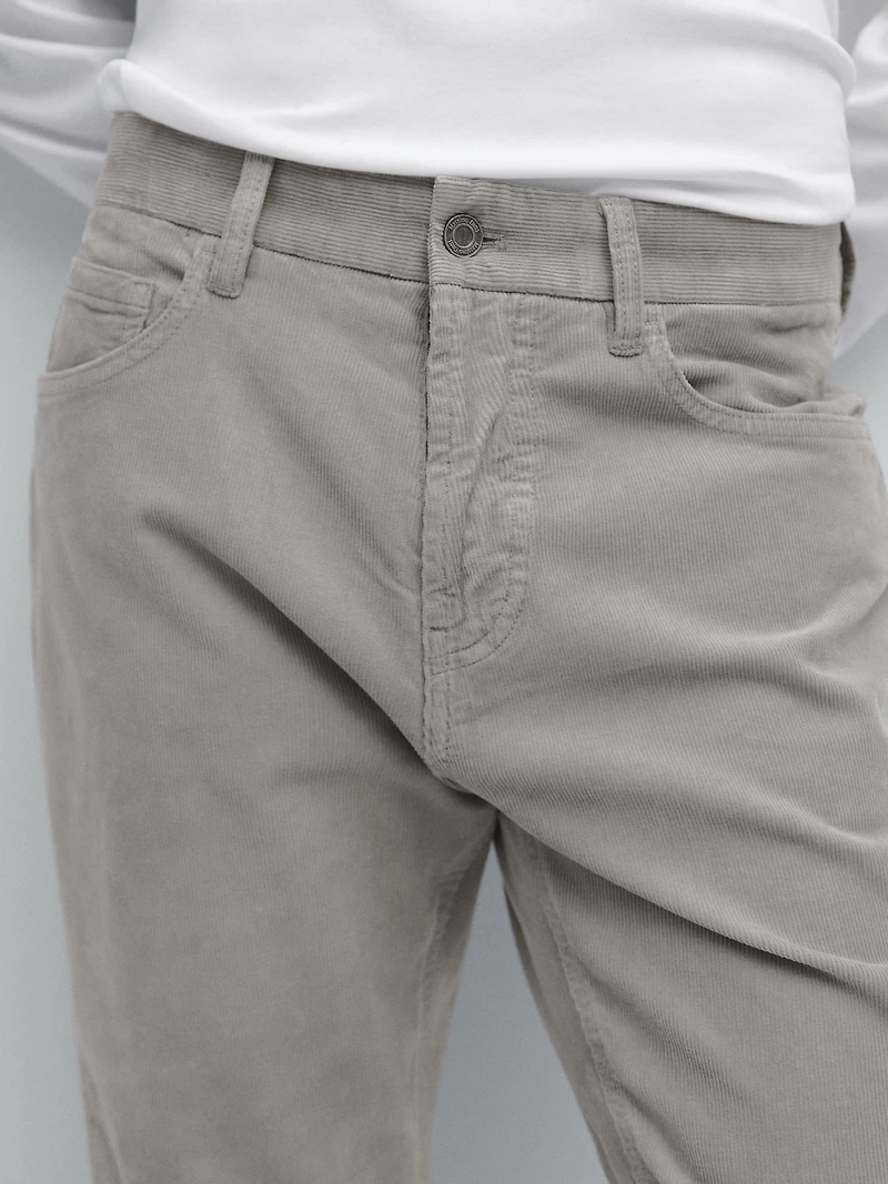 Slim fit corduroy denim trousers