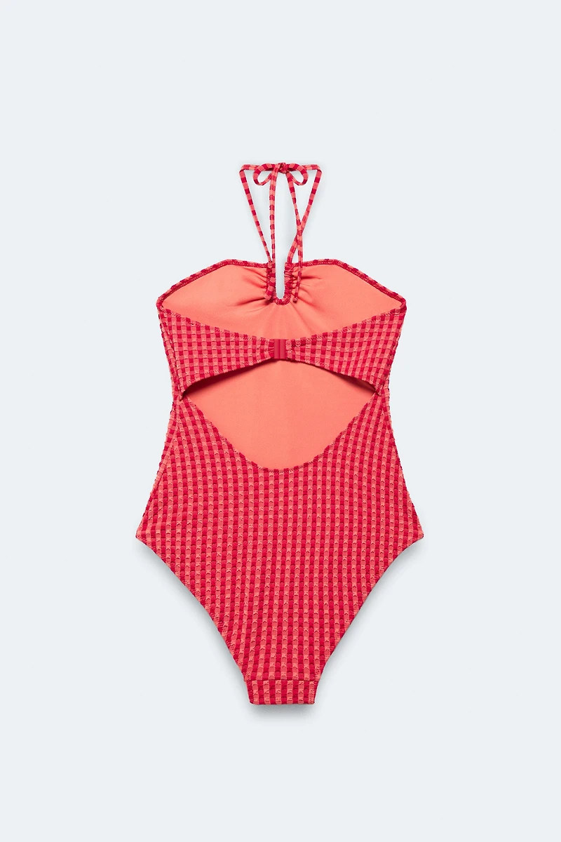 LIMITED EDITION GINGHAM HALTER SWIMSUIT
