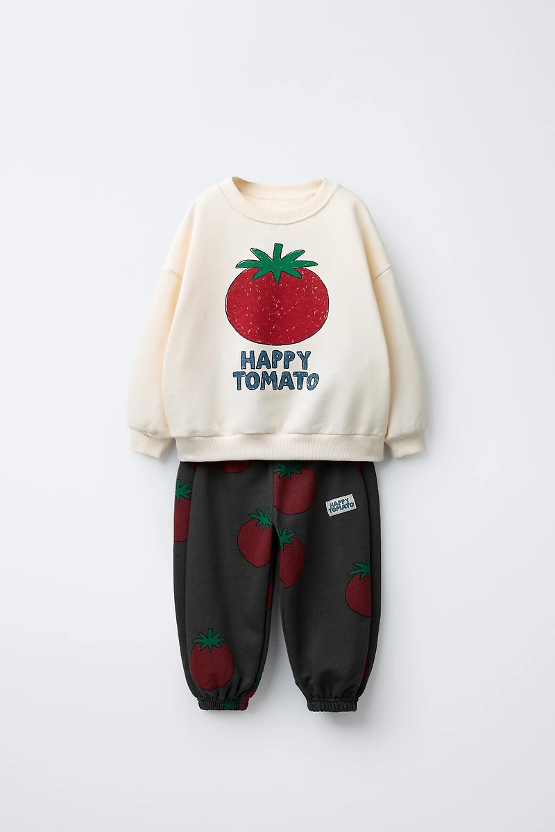 PRINTED JOGGING SWEATSHIRT AND JOGGER SET