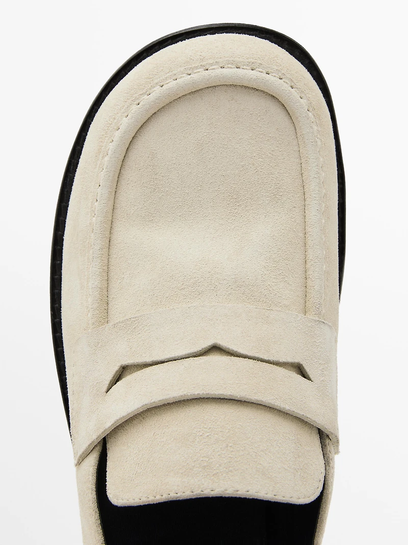 Split leather loafers