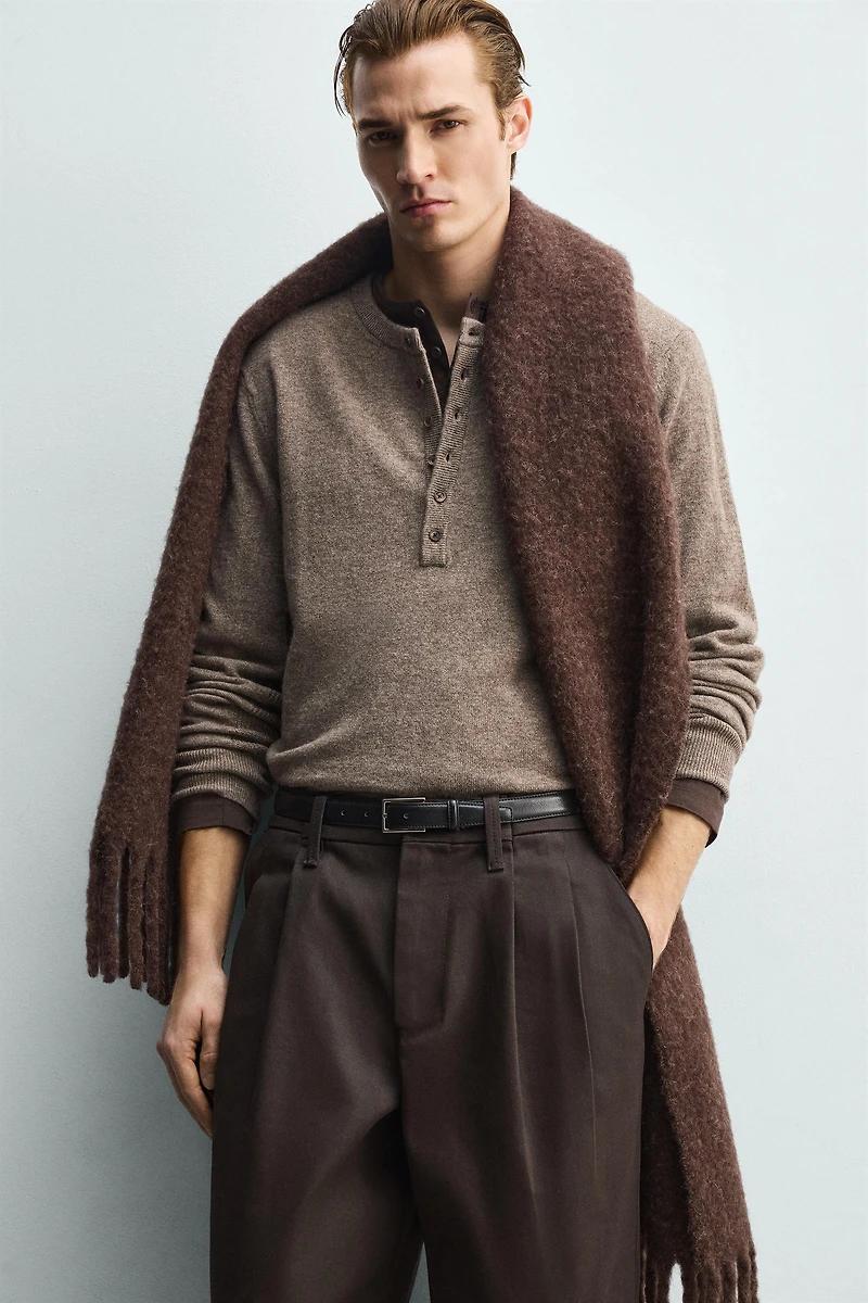 PULL COL TUNISIEN MÉLANGE LAINE