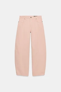 ZW COLLECTION MID-RISE BARREL PATCHWORK JEANS