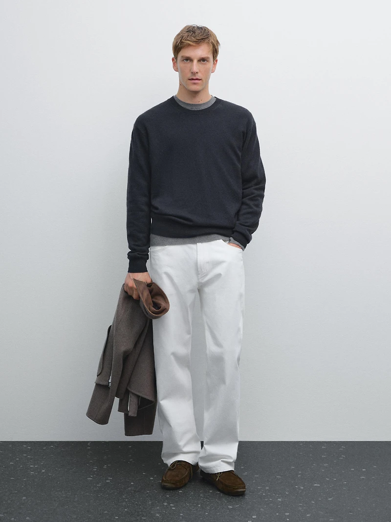 Pull en maille de cachemire à col rond