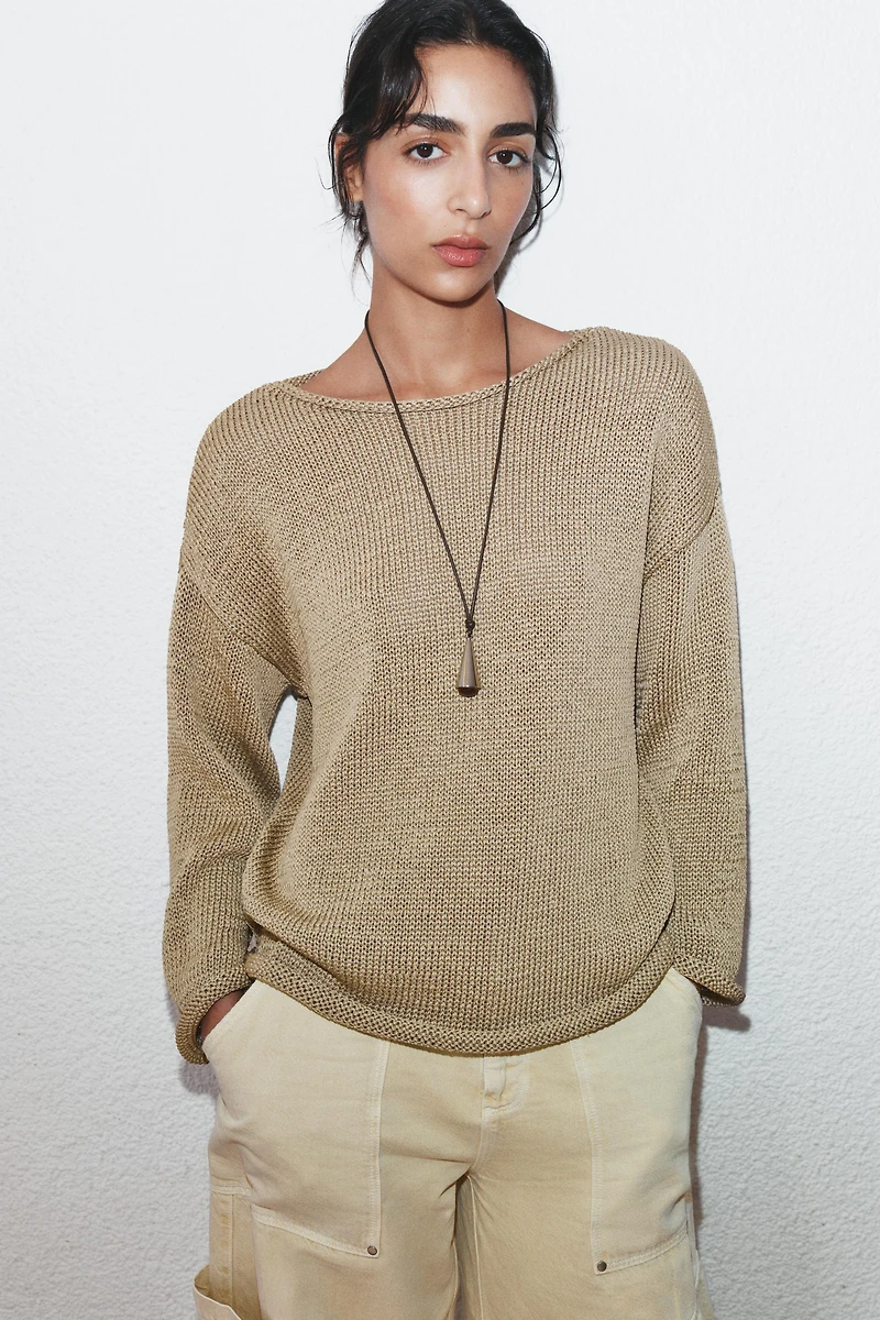 BOAT NECK KNIT JUMPER