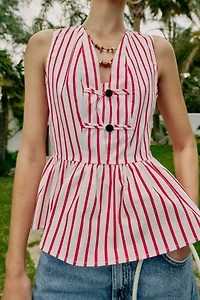 STRIPED FIREMAN CLASP TOP