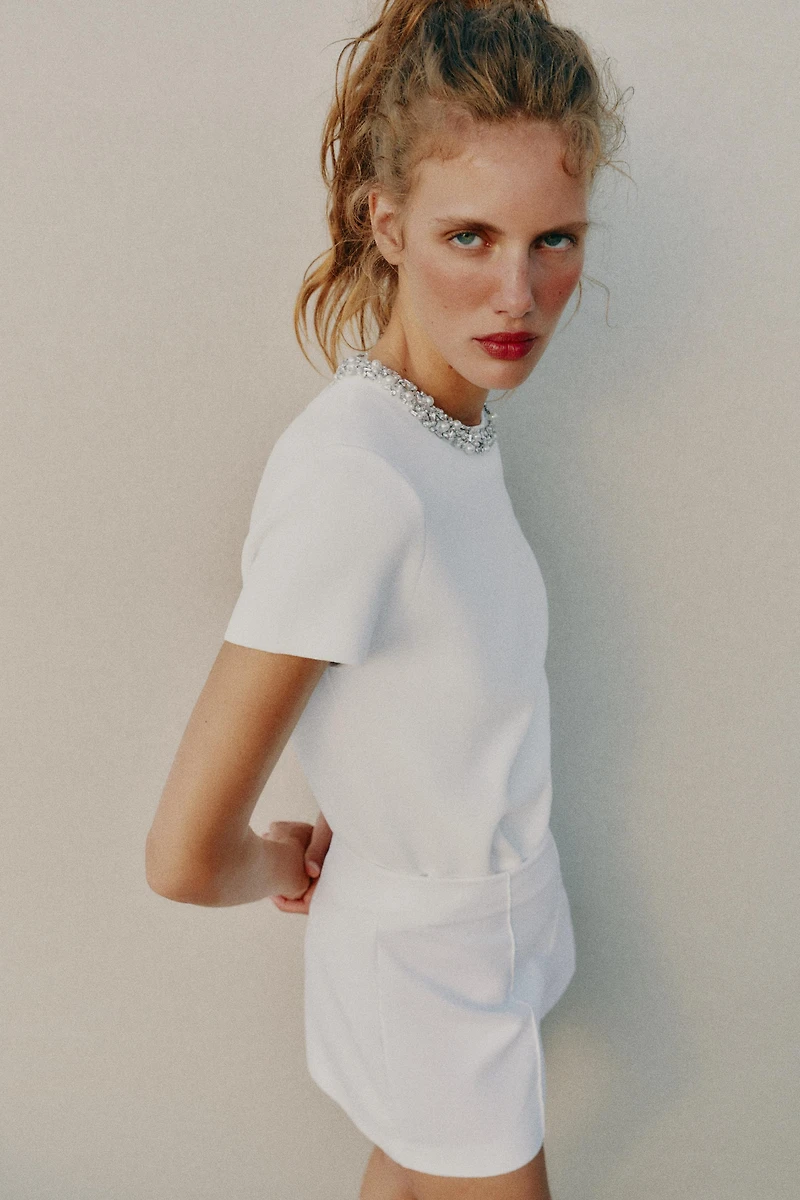 JEWEL BEAD KNIT TOP
