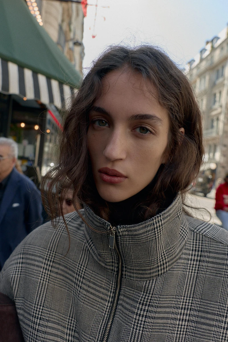 HOUNDSTOOTH BOMBER JACKET