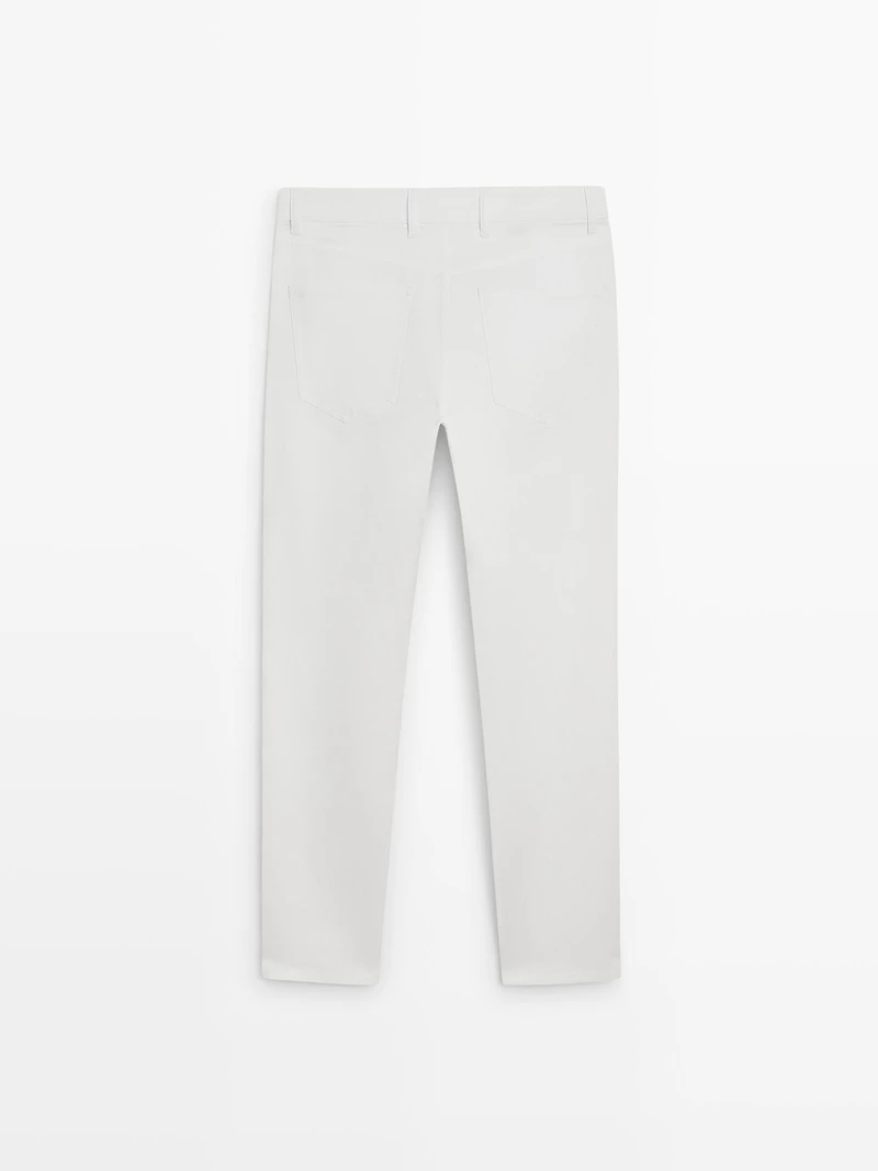 Slim fit denim-effect trousers