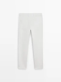 Slim fit denim-effect trousers