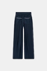 Contrast Piped Trousers