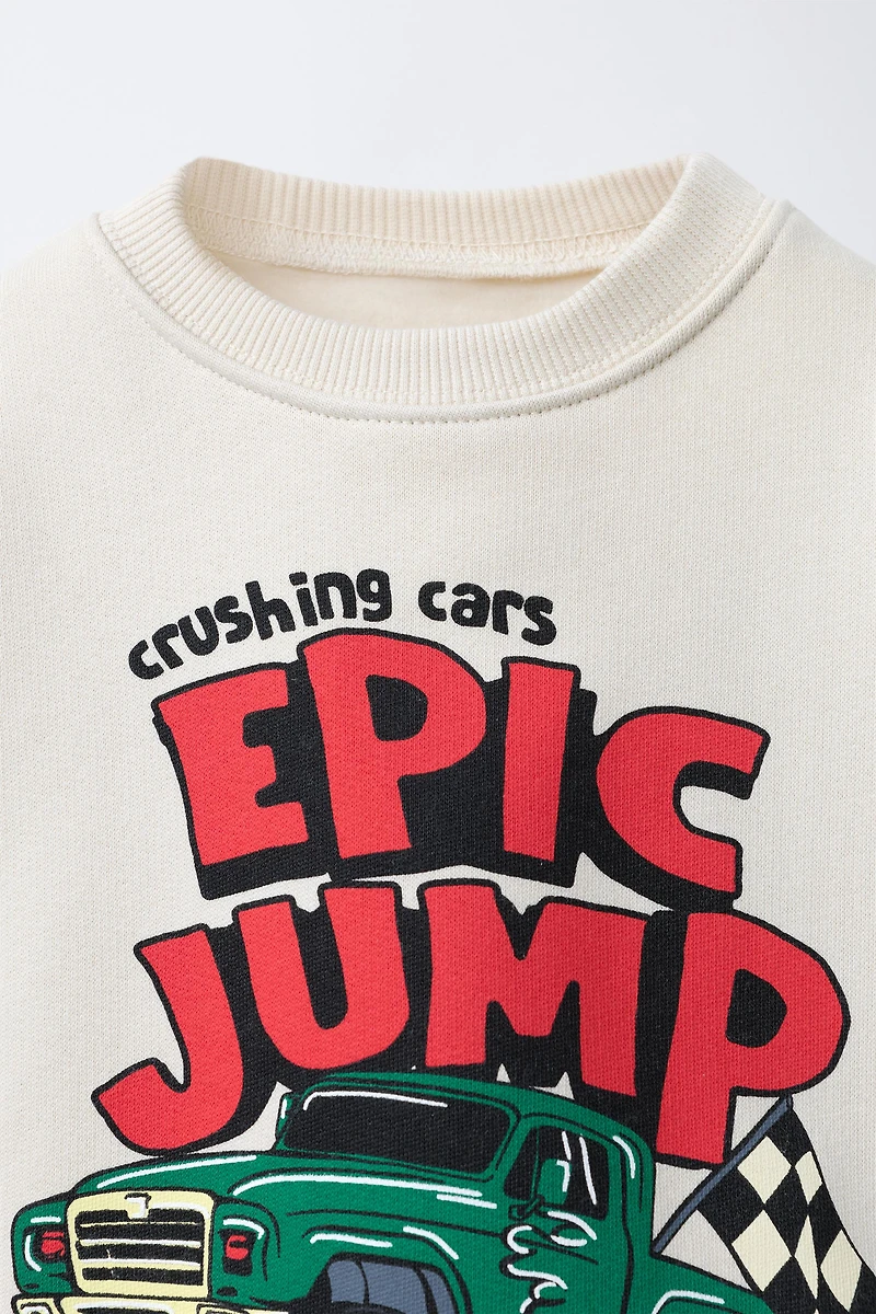 TRUCK CAR PRINT SWEATSHIRT