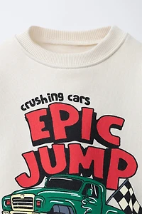TRUCK CAR PRINT SWEATSHIRT