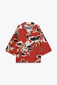 FLORAL PRINT LINEN SHIRT