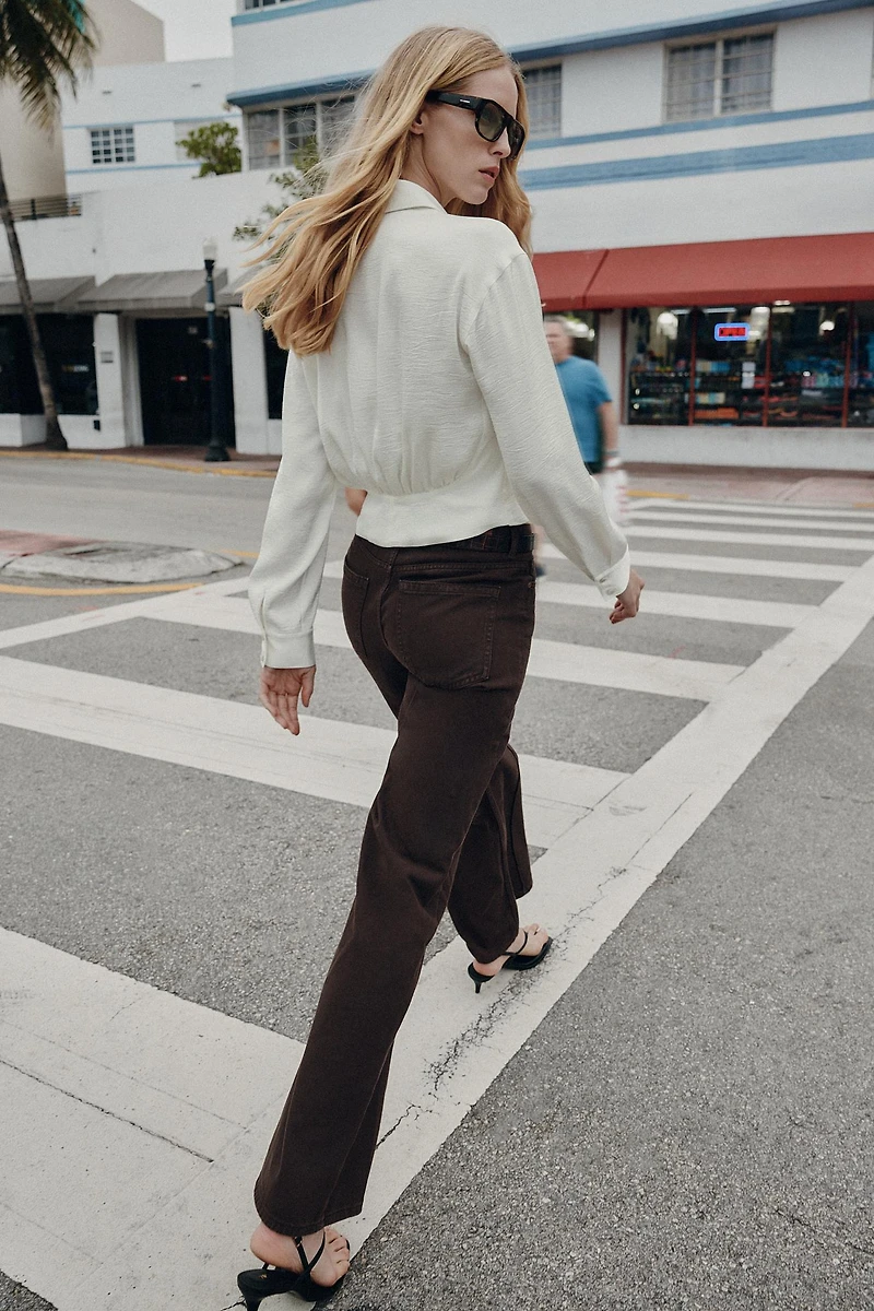 SATIN EFFECT FITTED WAIST SHIRT