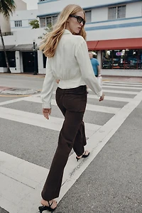 SATIN EFFECT FITTED WAIST SHIRT