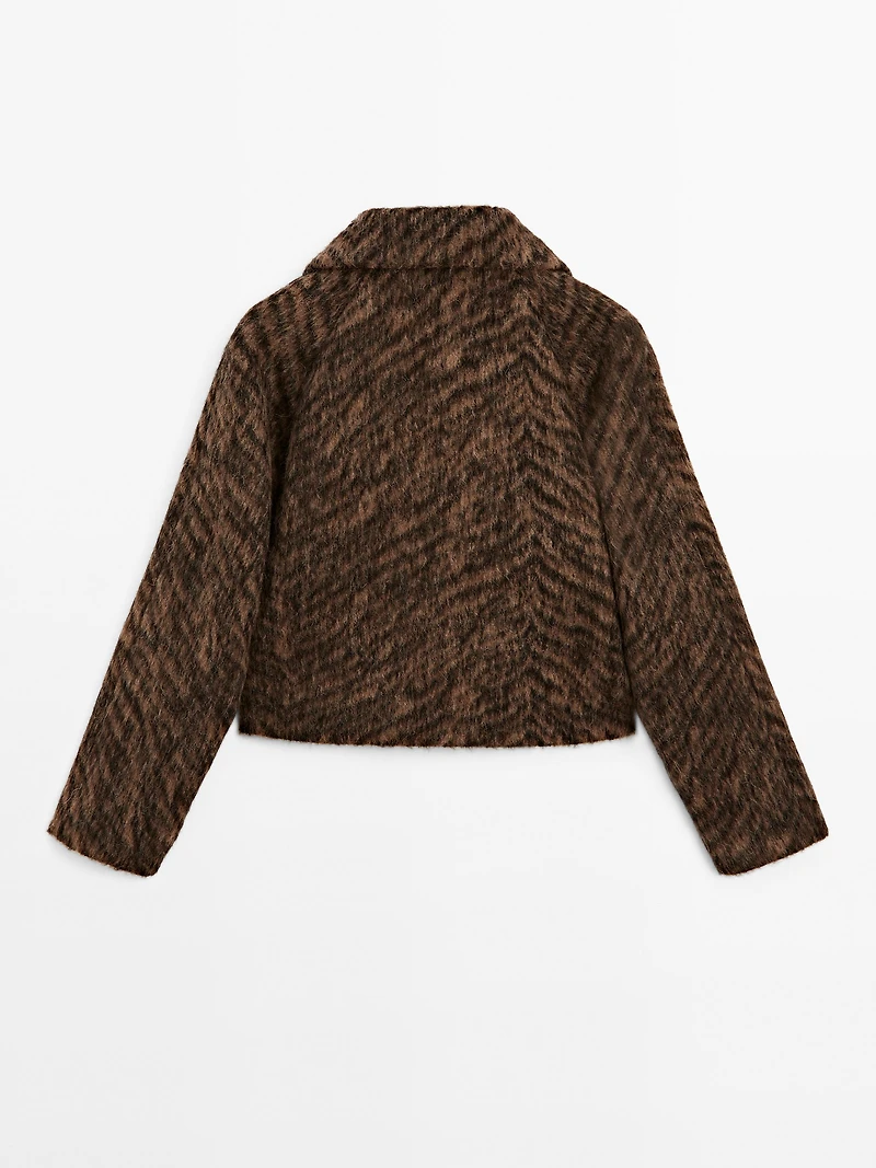 Manteau court imprimé animal