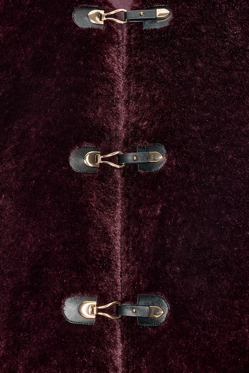 FAUX FUR JACKET WITH FIREMAN CLASPS