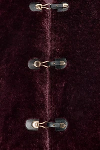 FAUX FUR JACKET WITH FIREMAN CLASPS