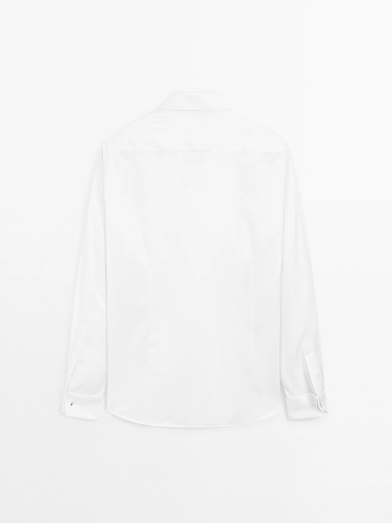 Chemise slim doubles poignets en coton