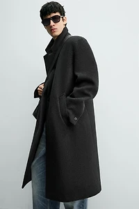 BOUCLÉ TEXTURED WOOL COAT