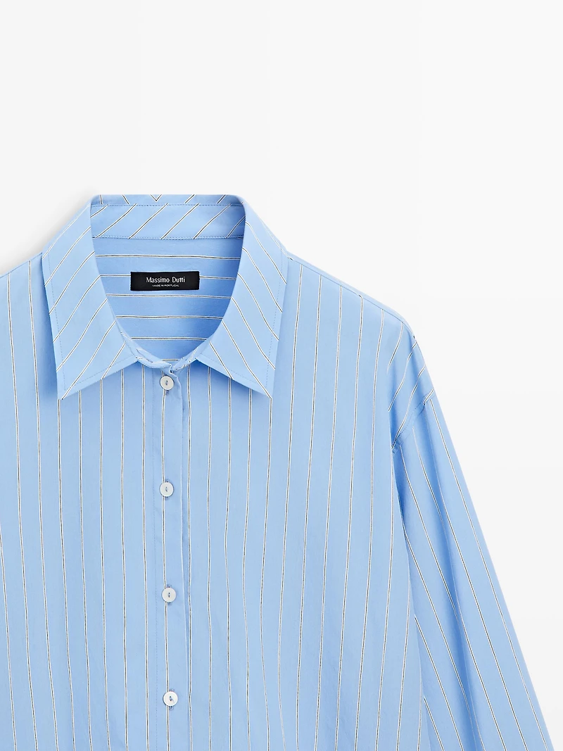 Striped loose-fitting shirt