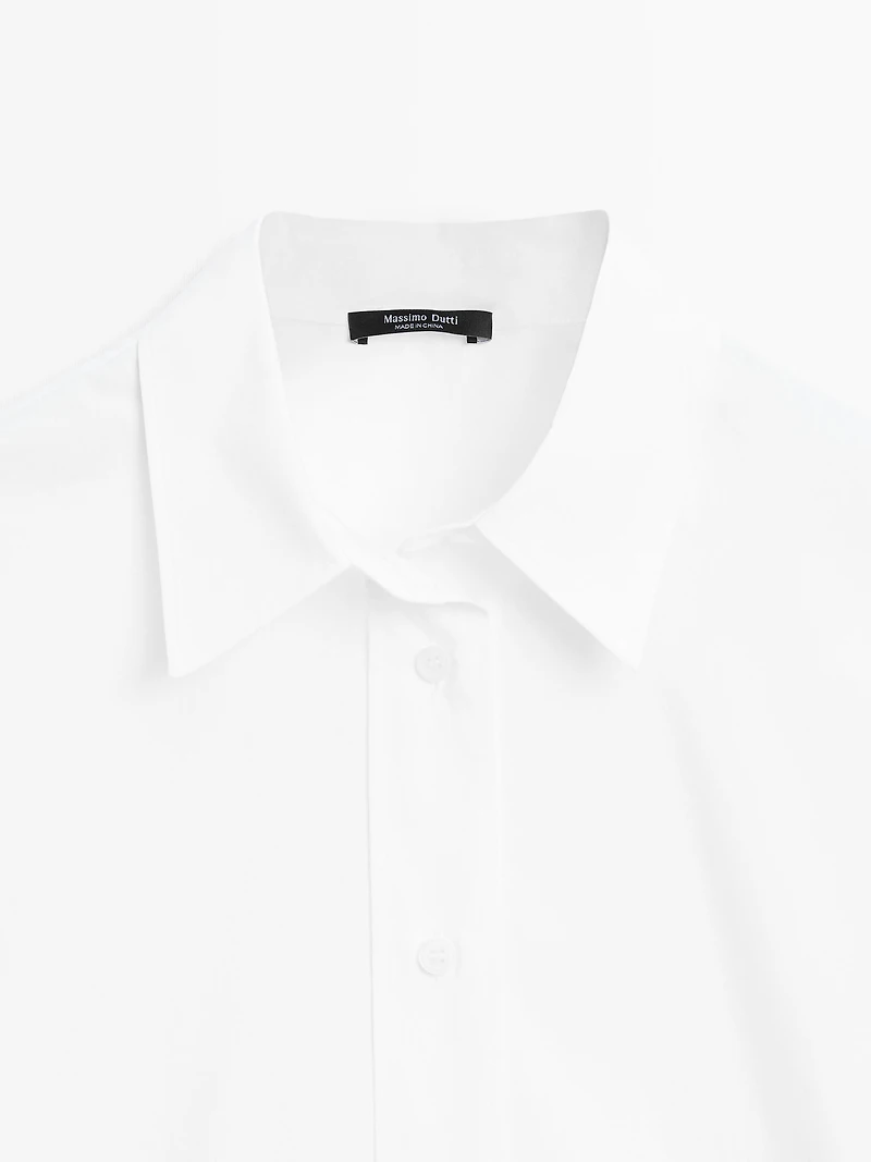 Long 100% cotton poplin shirt