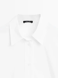 Long 100% cotton poplin shirt