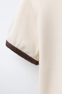 TEXT PRINT RIBBED DRESS