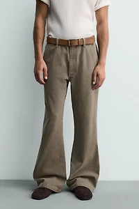 CHINO WIDE FLARE FIT JEANS