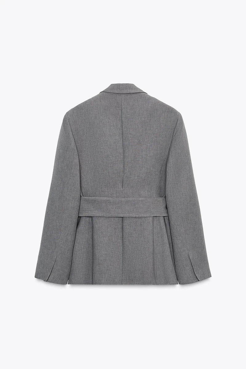 SHOULDER PAD BELTED BLAZER