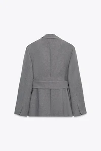 SHOULDER PAD BELTED BLAZER