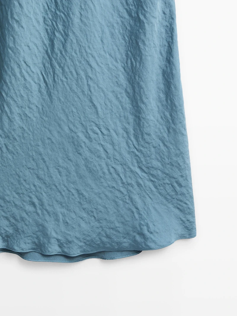 Long flowing satin dress