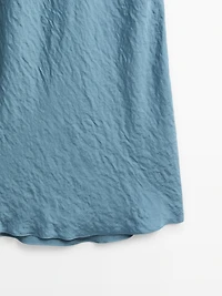 Long flowing satin dress